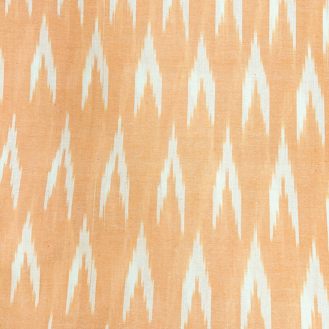 Peach Chevron Cotton Ikat Fabric