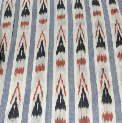 Multicolor Abstract Handloom Ikat Cotton Fabric