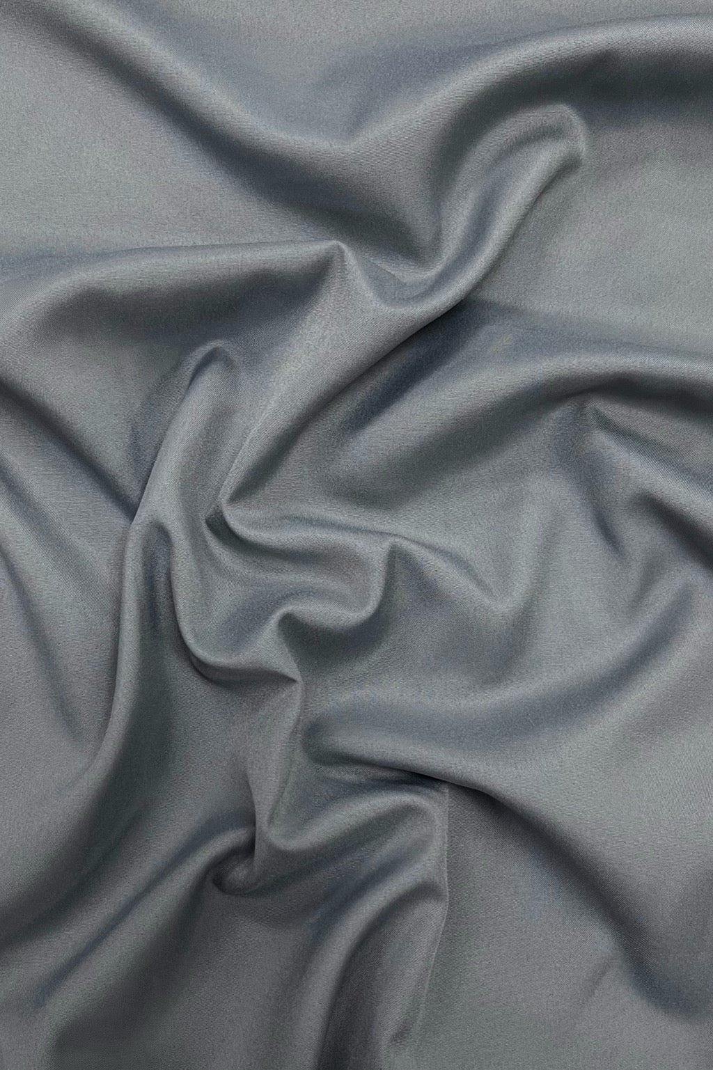 Mid Grey Plain Smooth Crepe Polyester Fabric (Wholesale)