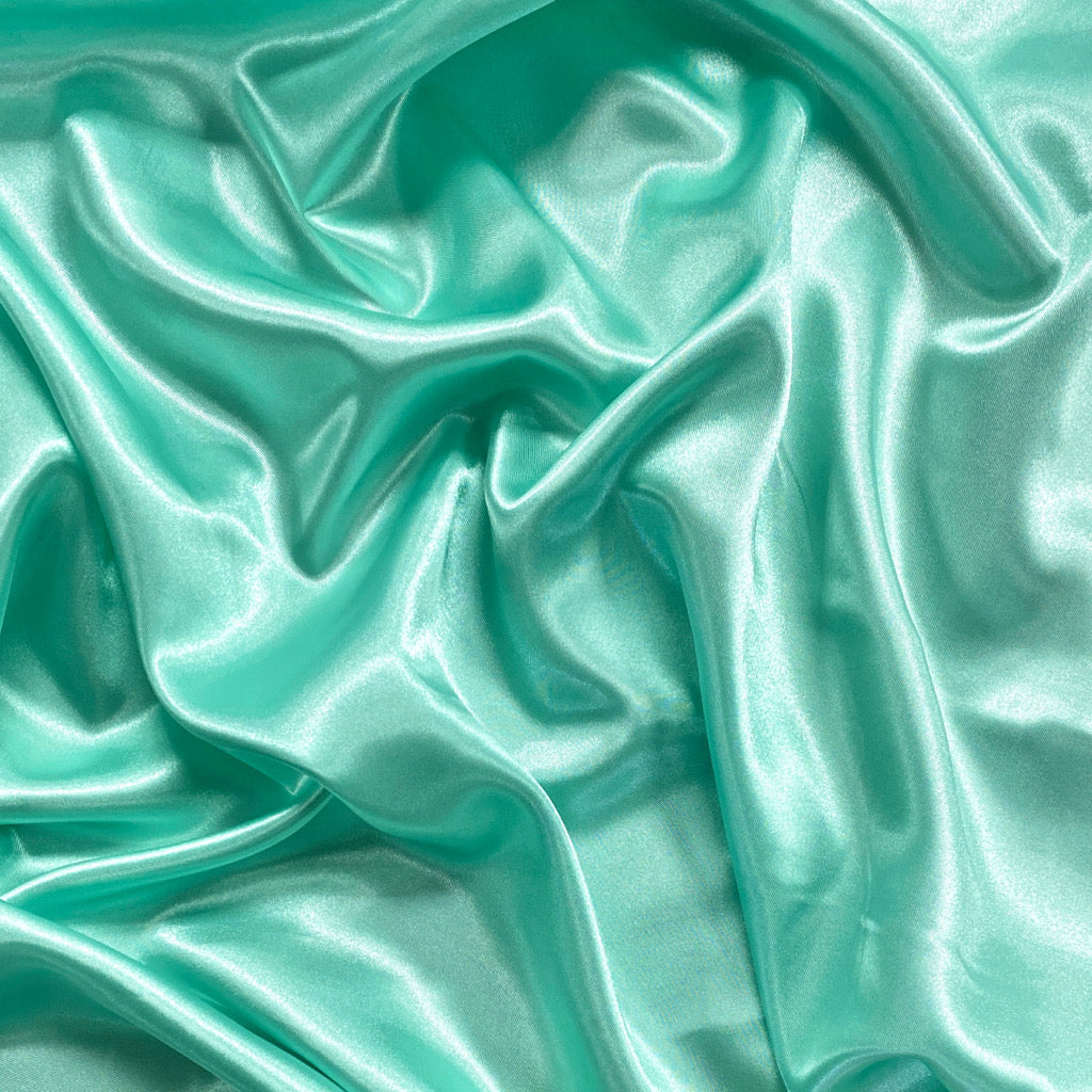 Mint Liquid Diamond Satin Fabric