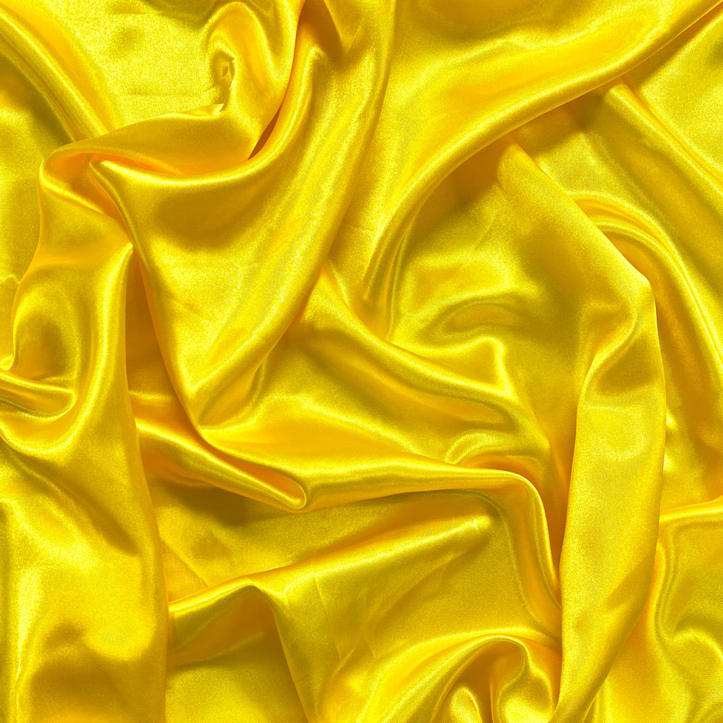 Yellow Plain Liquid Diamond Satin Fabric (Wholesale)