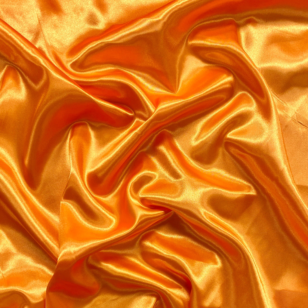 Orange Plain Liquid Diamond Satin Fabric Material (Wholesale)