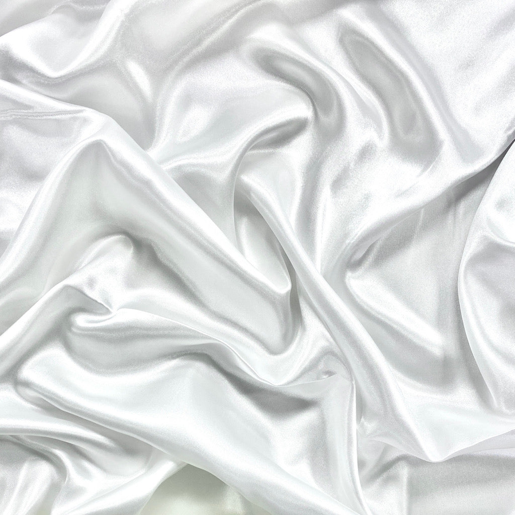 White Plain Liquid Diamond Satin Fabric