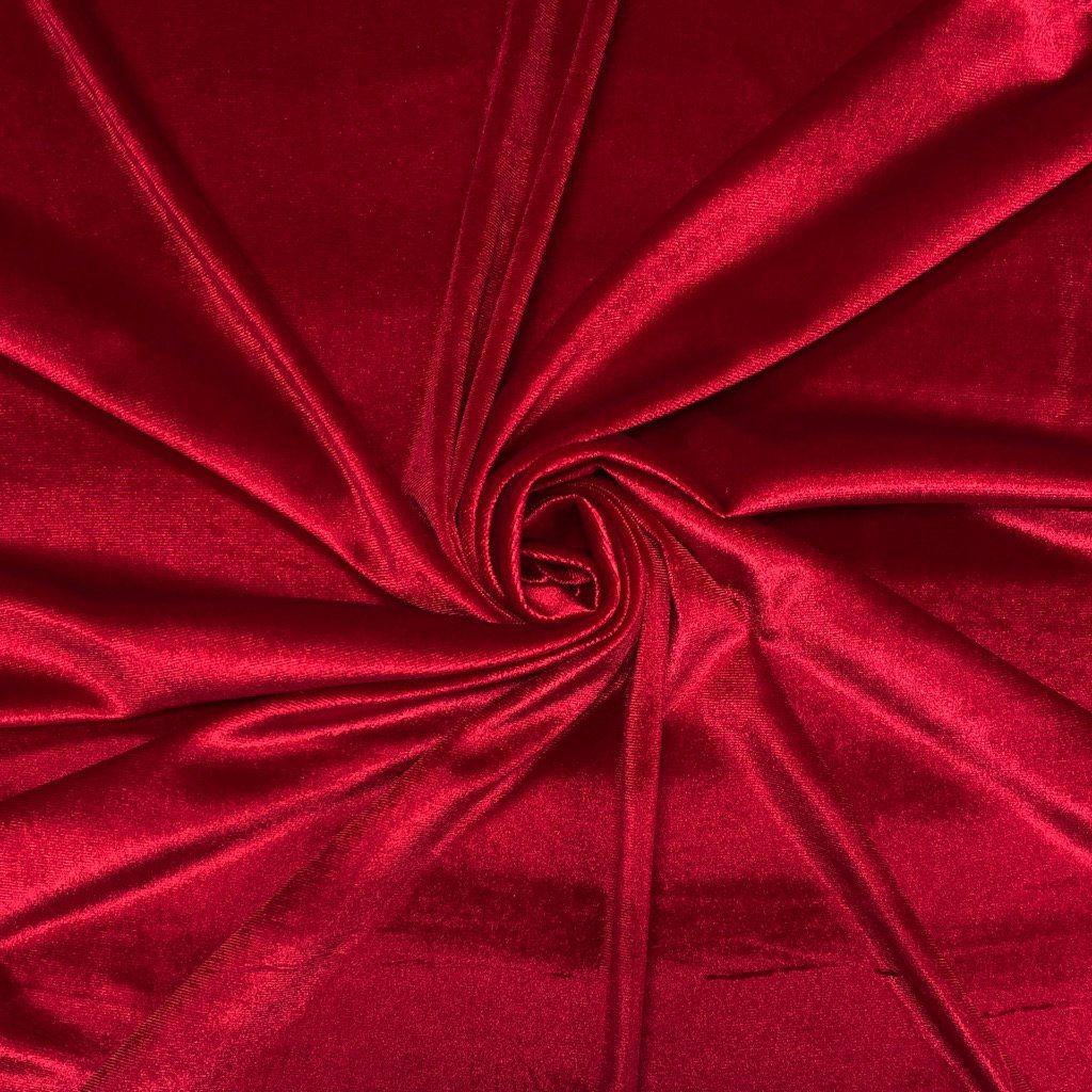 Red Plain Velvet Dyed Fabric