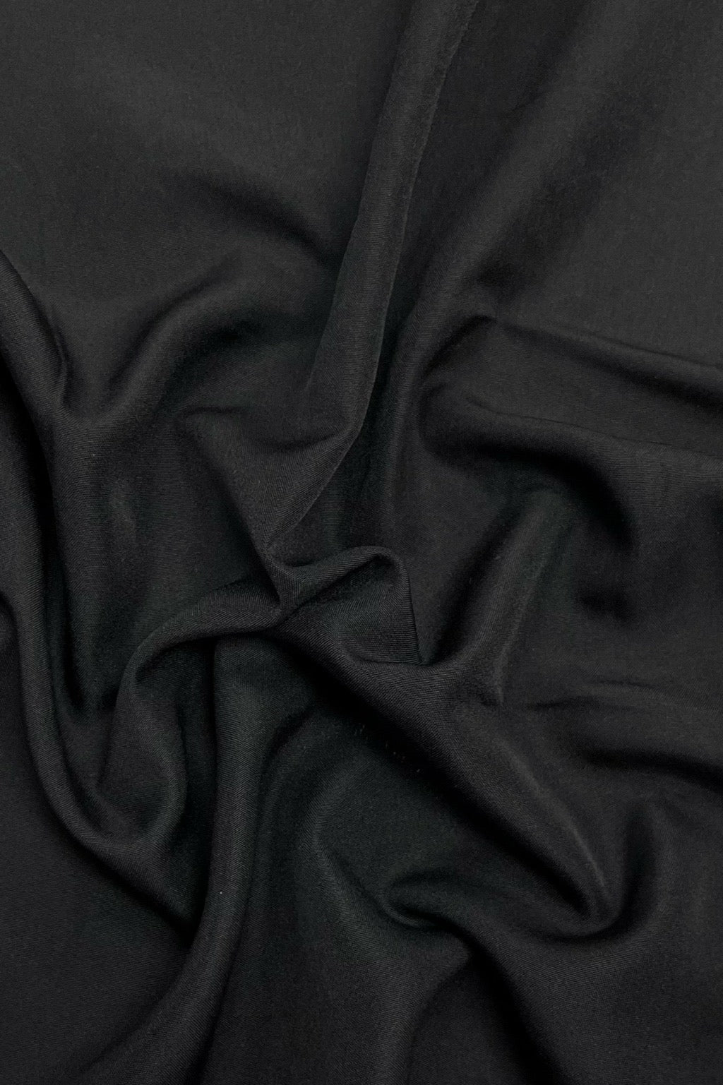 Black Plain Smooth Crepe Polyester Fabric