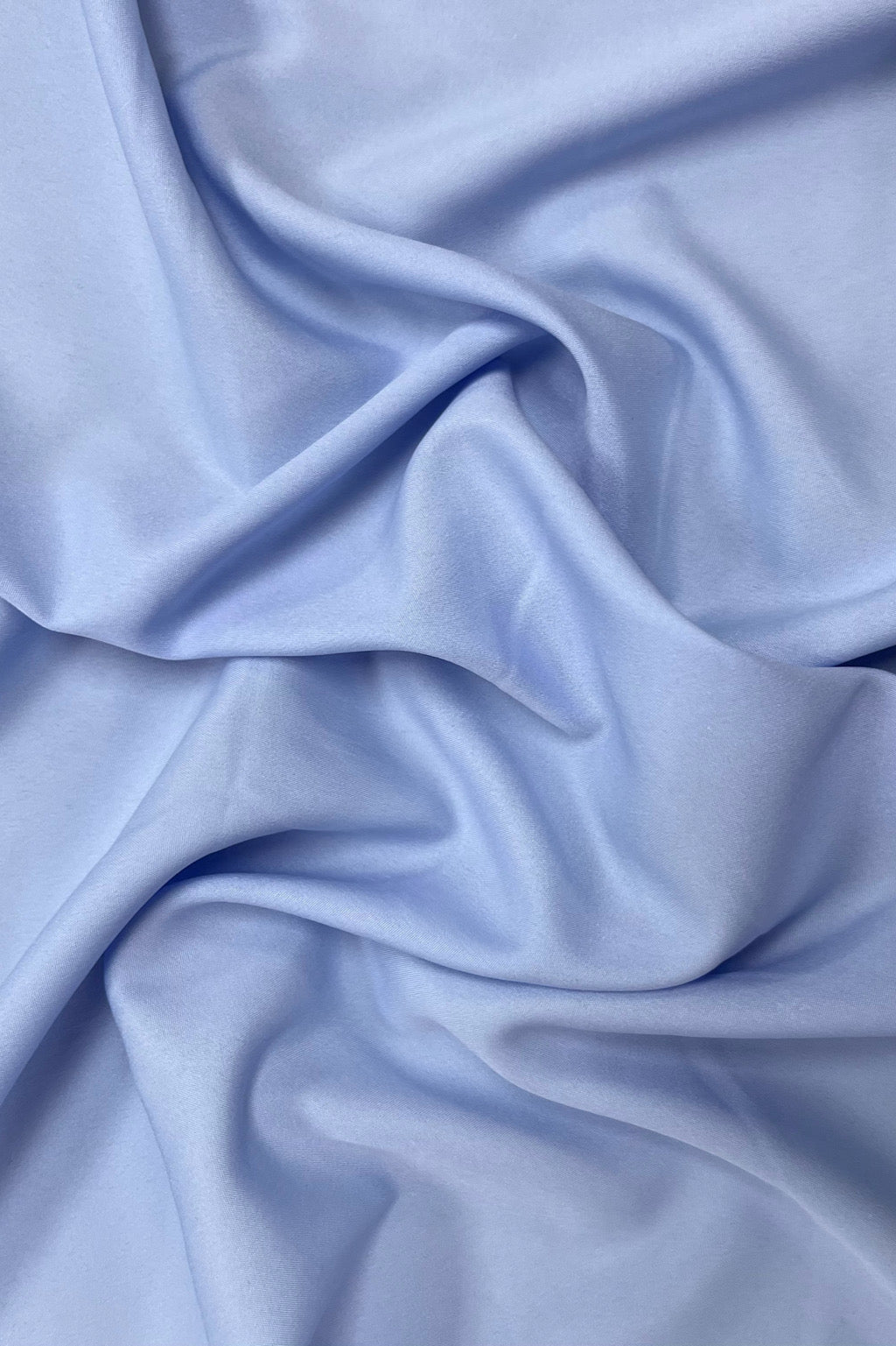 Mid Blue Plain Smooth Crepe Polyester Fabric