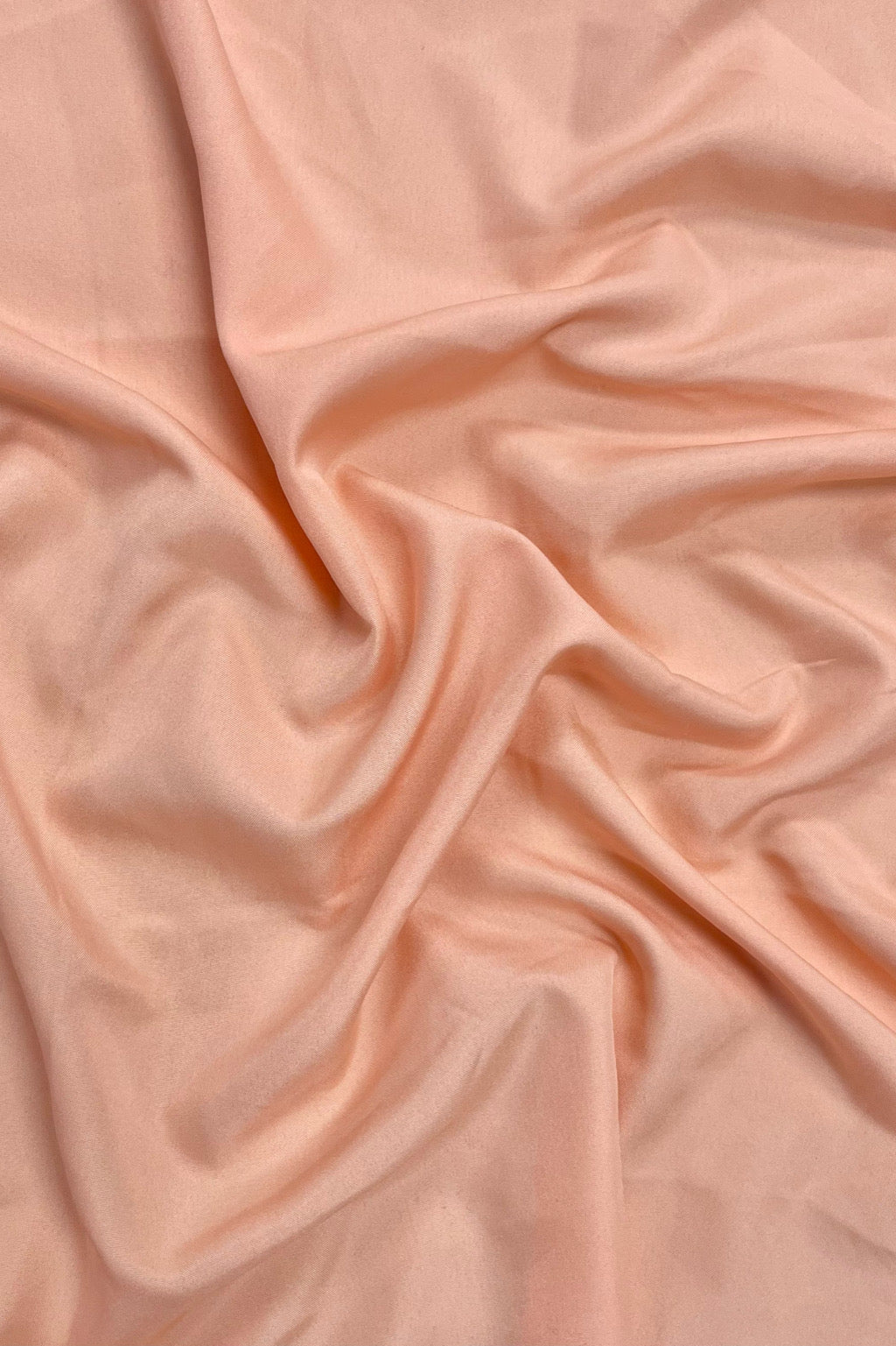 Peach Plain Smooth Crepe Polyester Fabric