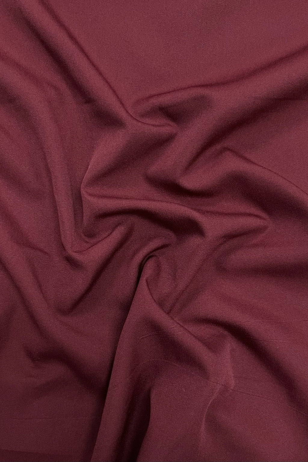 Plum Plain Smooth Crepe Polyester Fabric