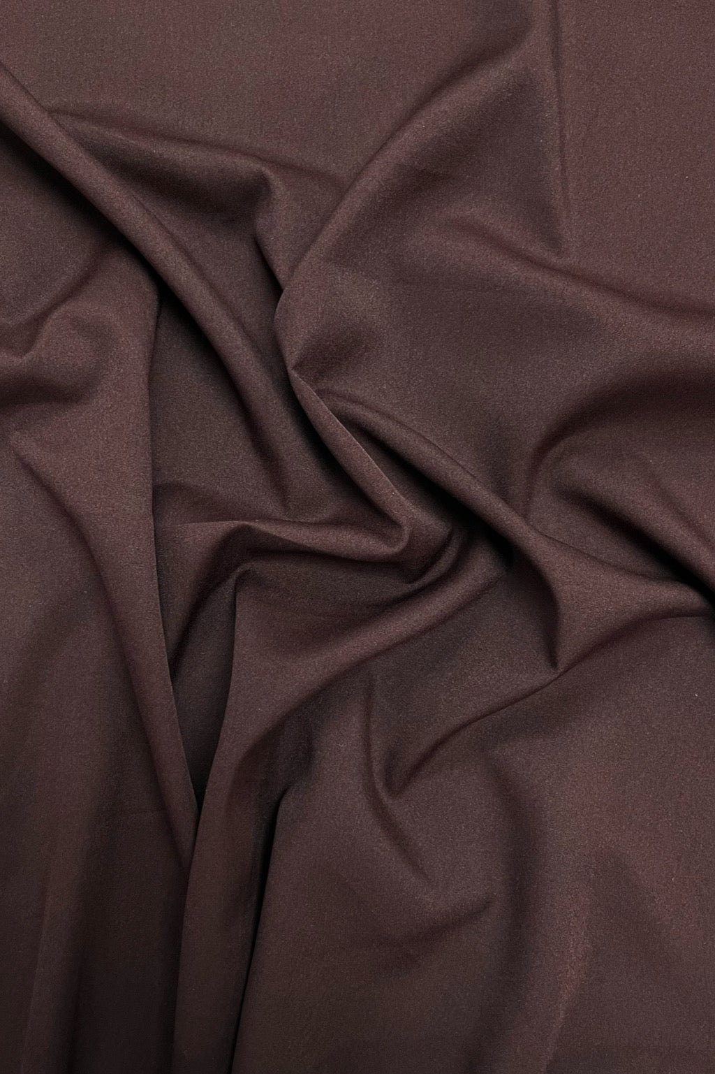 Deep Maroon Plain Smooth Crepe Polyester Fabric