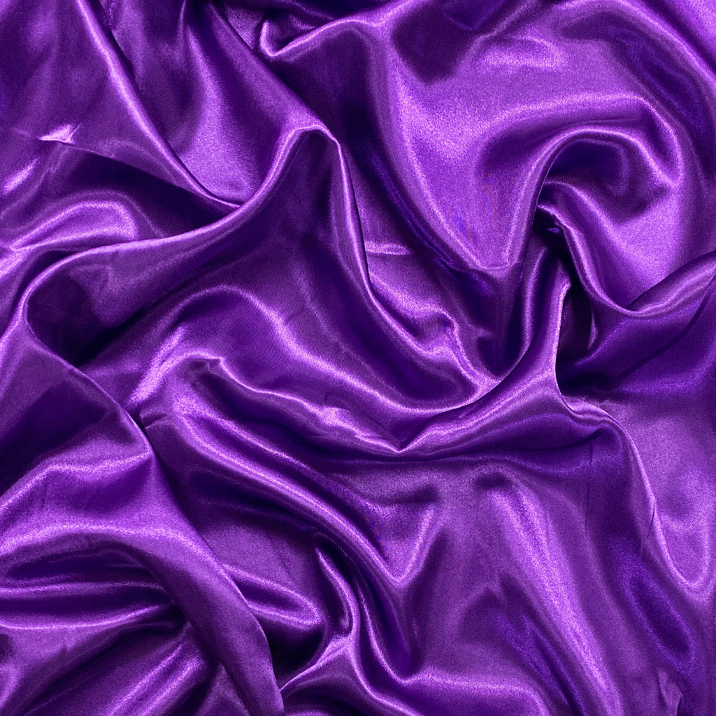 Deep Purple Plain Liquid Diamond Satin Fabric (Wholesale)