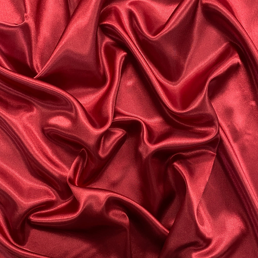 Wine Red Liquid Diamond Satin Fabric