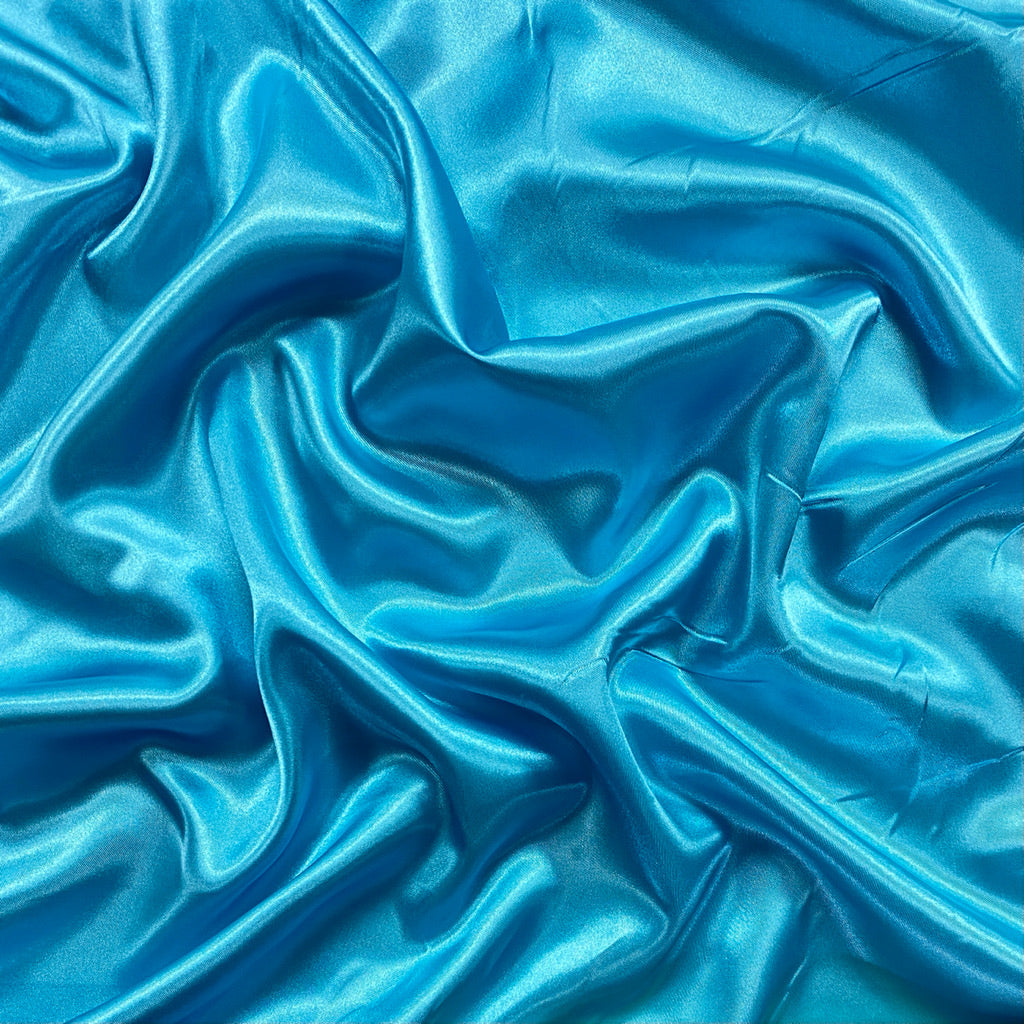 Turquoise Plain Liquid Diamond Satin Fabric