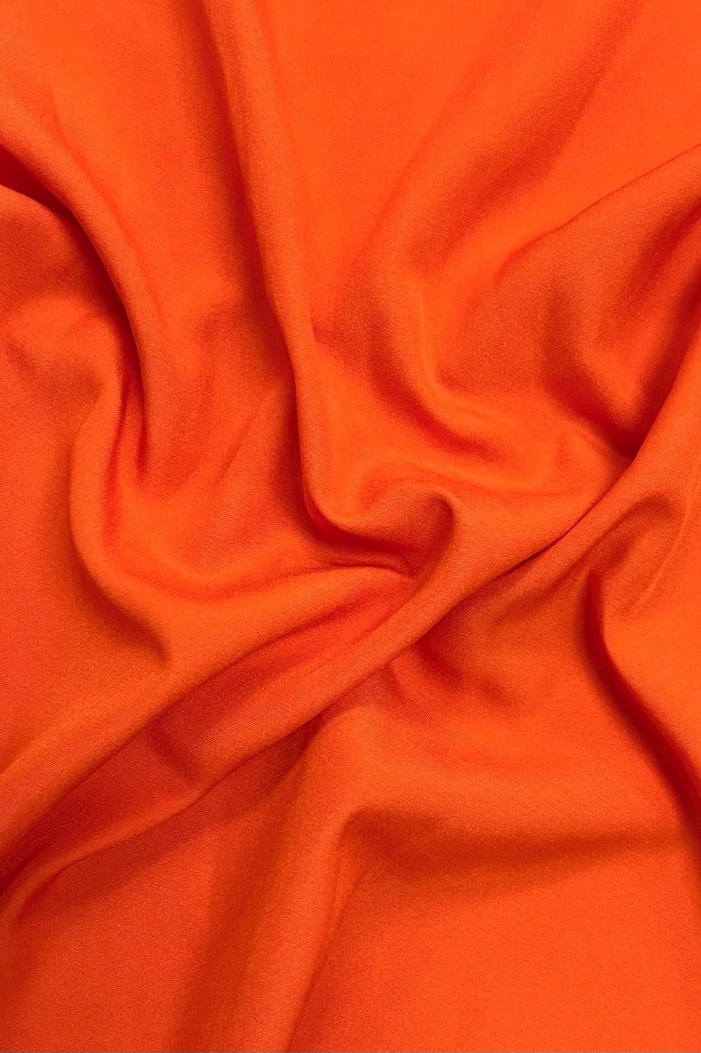 Orange Plain Smooth Crepe Polyester Fabric (Wholesale)