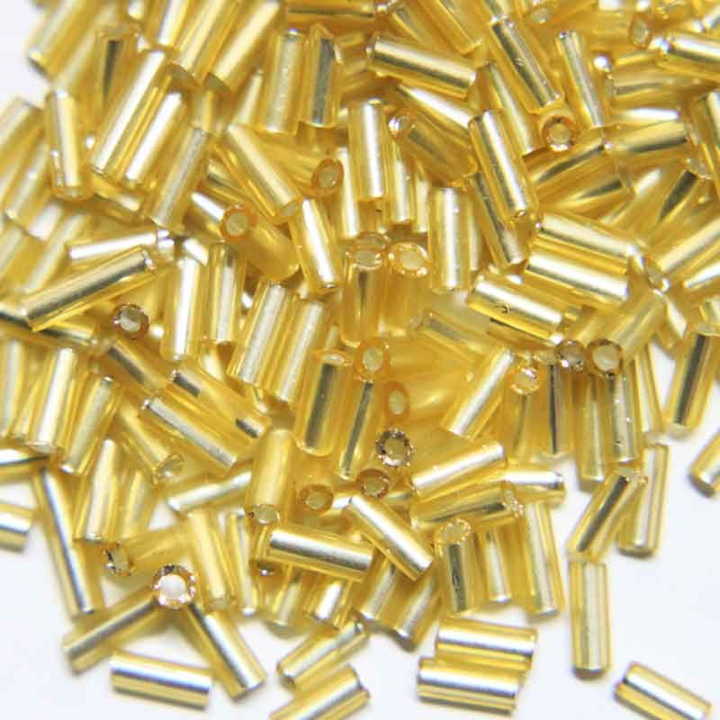 Golden Transparent Pipe / Bugle Beads (Wholesale)