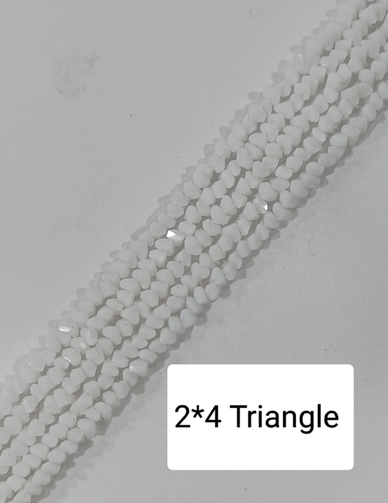 Teeth White Triangle Glass Beads