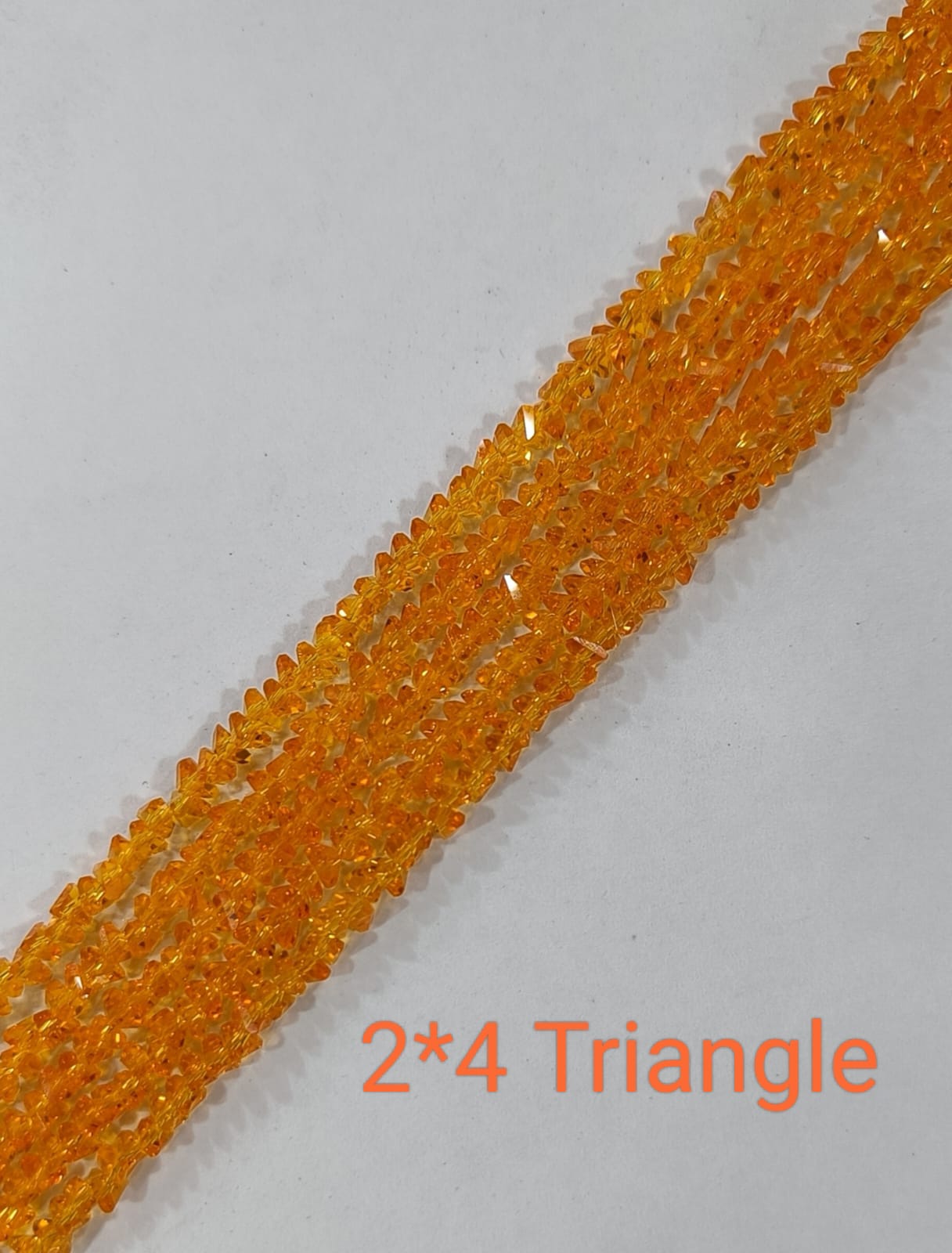 Orange Triangle Glass Beads