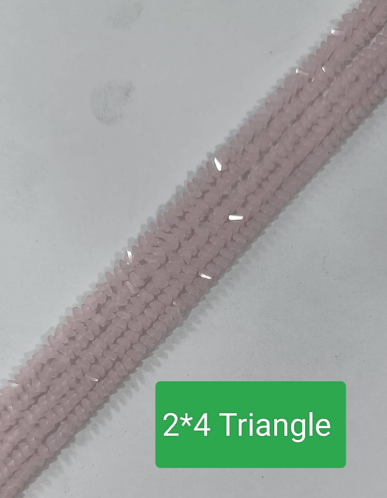 Raspberry Glace Triangle Glass Beads