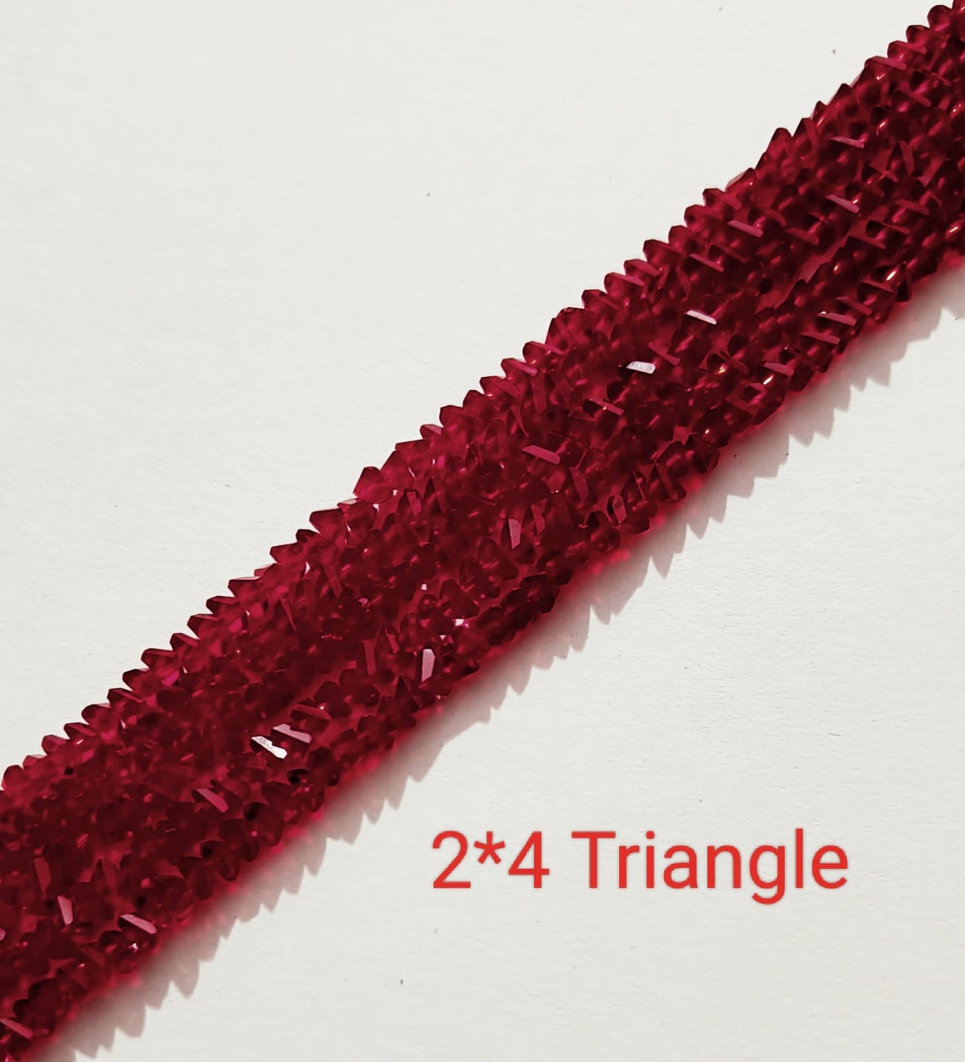 Maroon Triangle Glass Beads