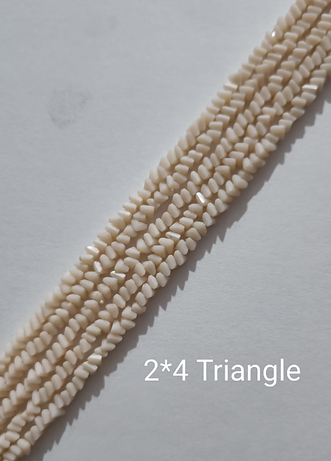 Cream Triangle Glass Beads