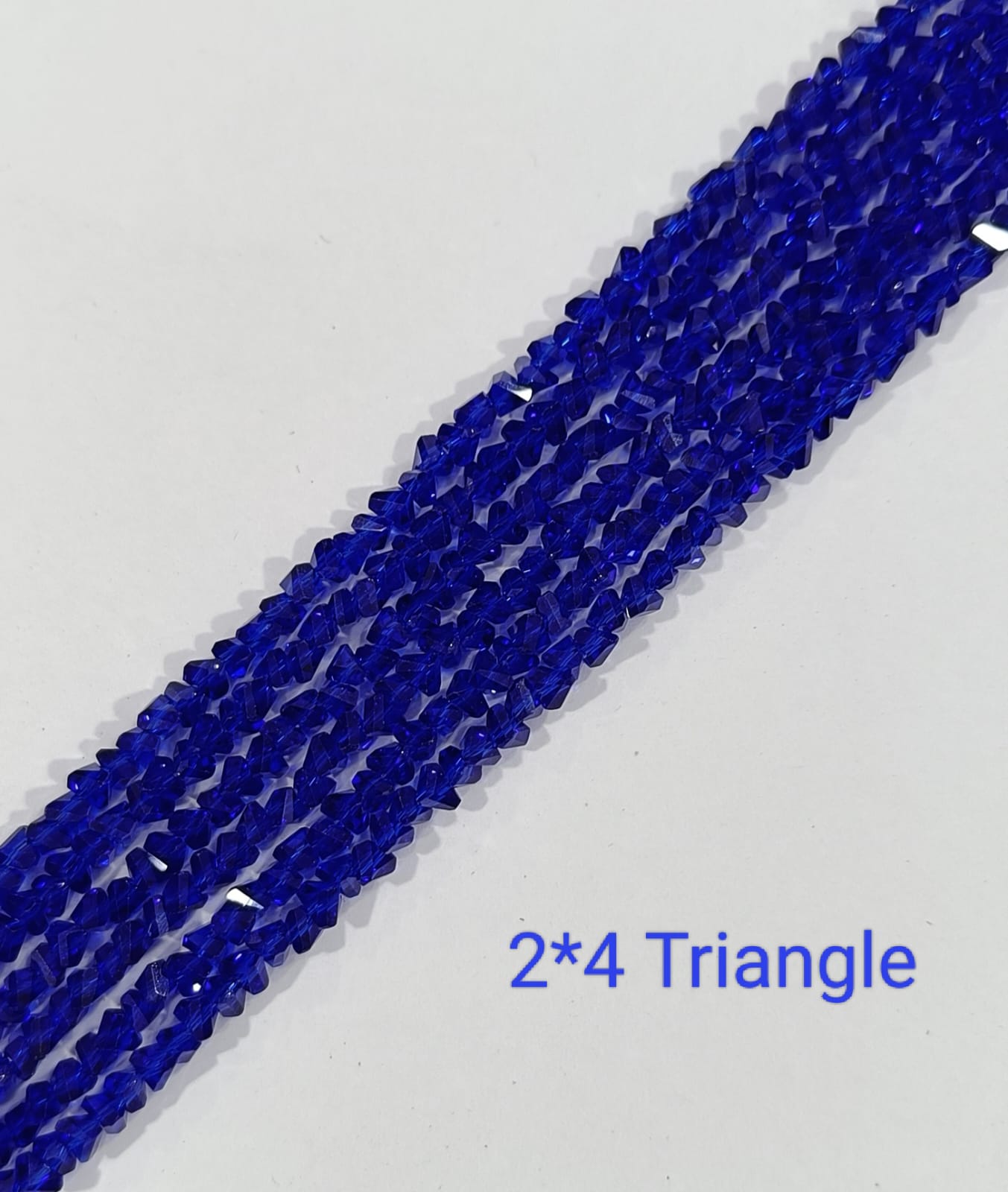 Vibrant Blue Triangle Glass Beads