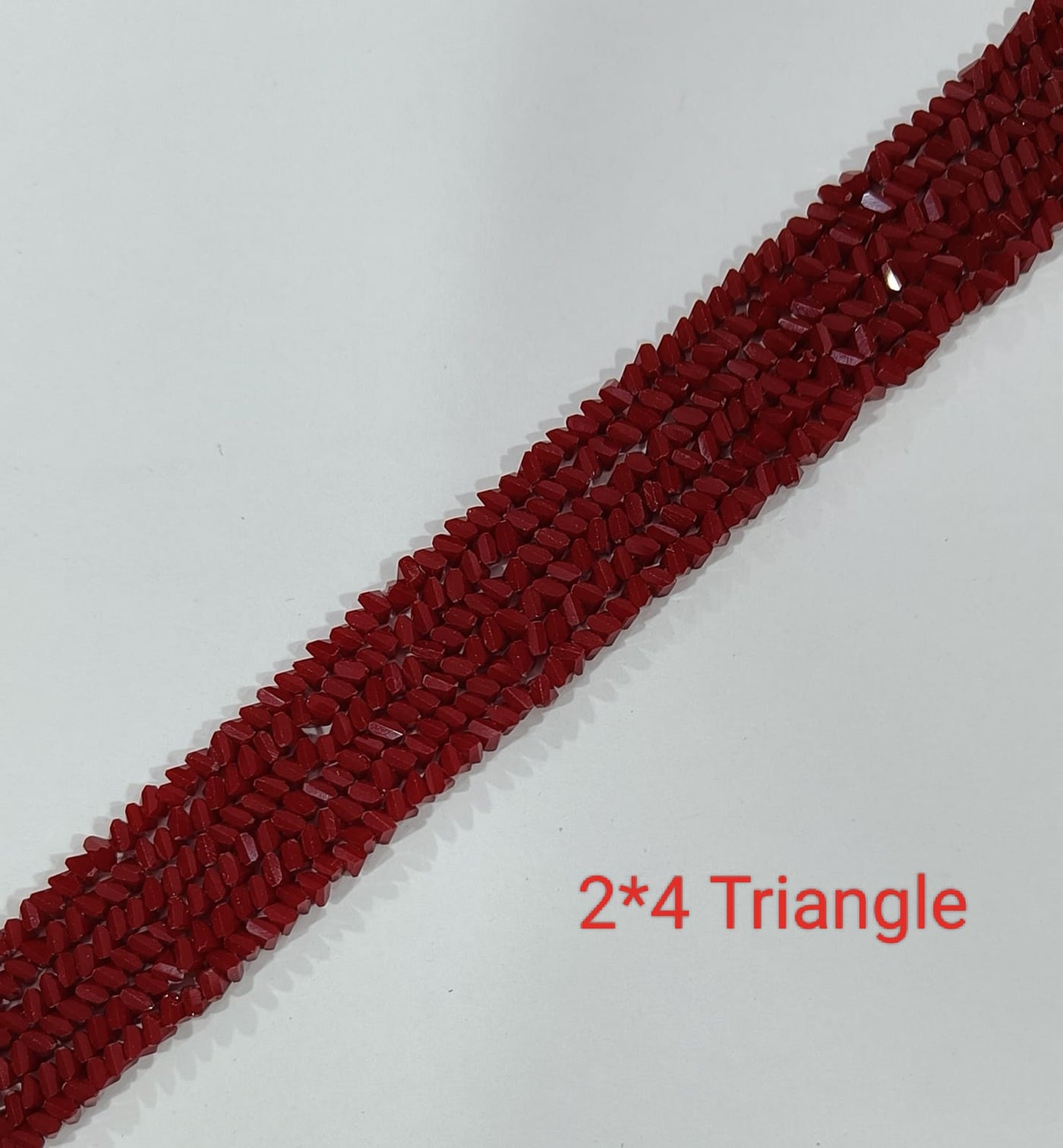 Deep Red Triangle Glass Beads