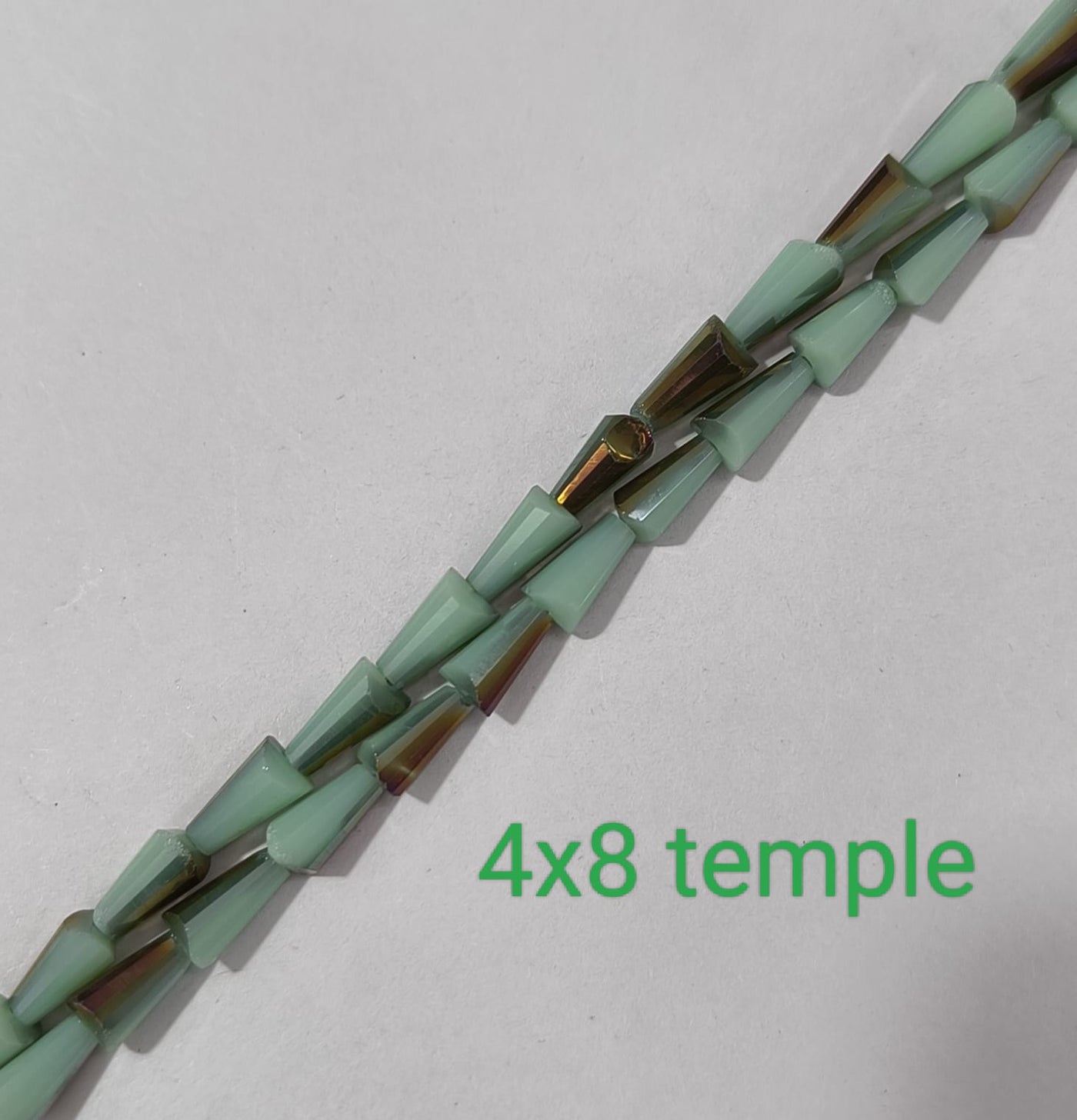 Golden & Green Dual Tone Temple Crystal Beads