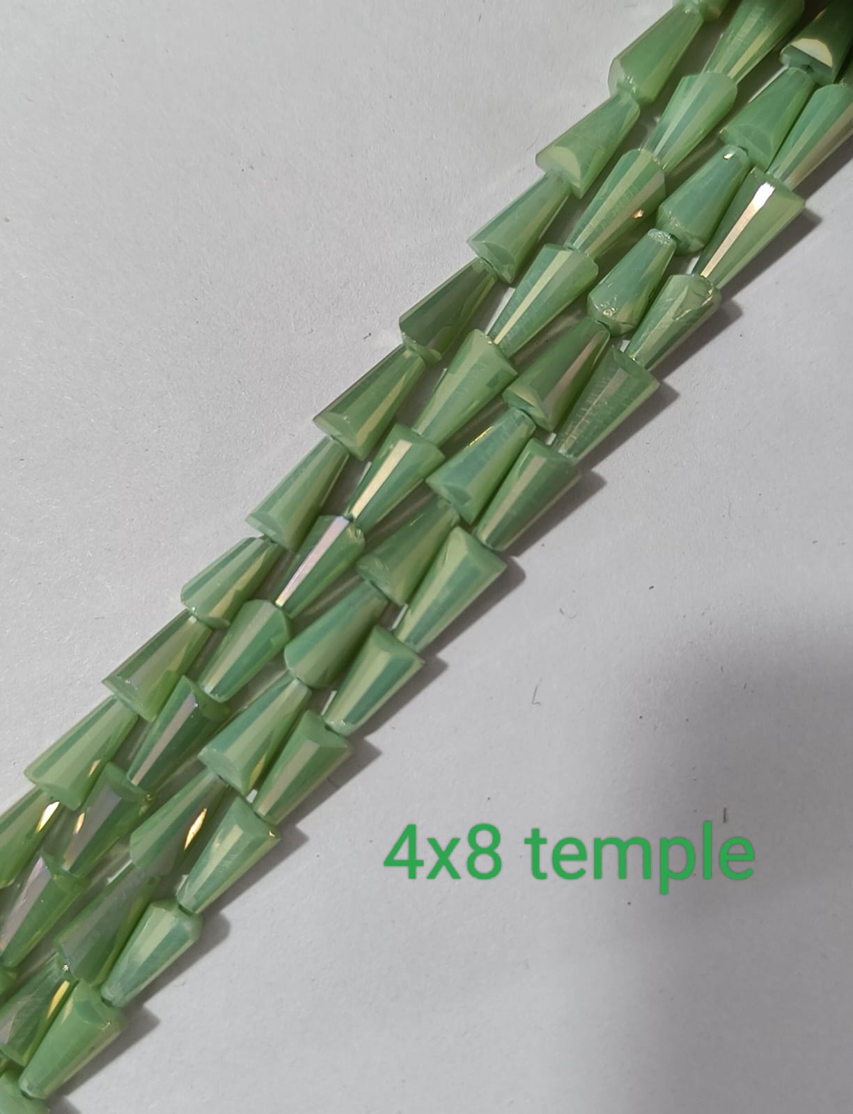 Light Green Conical Crystal Beads