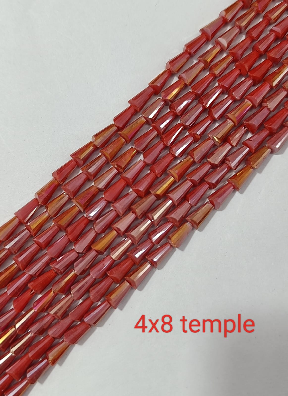 Dark Red Temple Crystal Beads