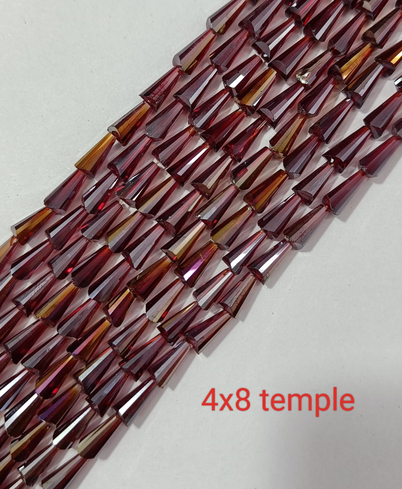 Maroon Rainbow Temple Crystal Beads