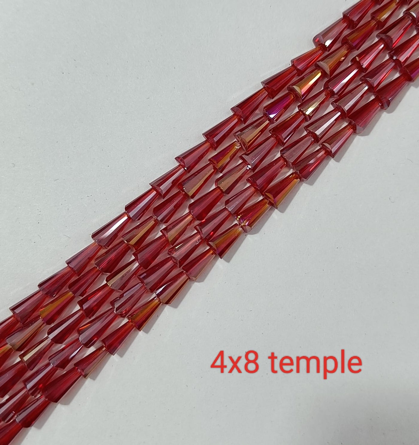 Dark Red Rainbow Temple Crystal Beads