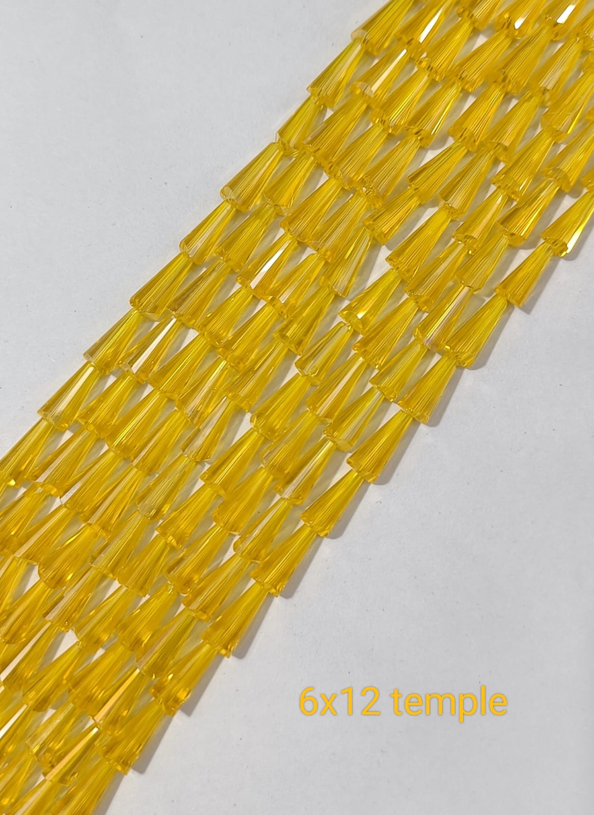 Yellow Transparent Temple Crystal Beads