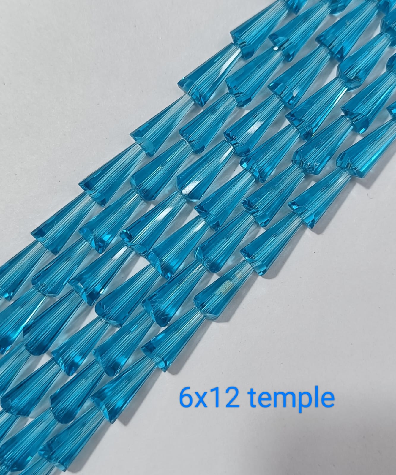 Blue Transparent Temple Crystal Beads