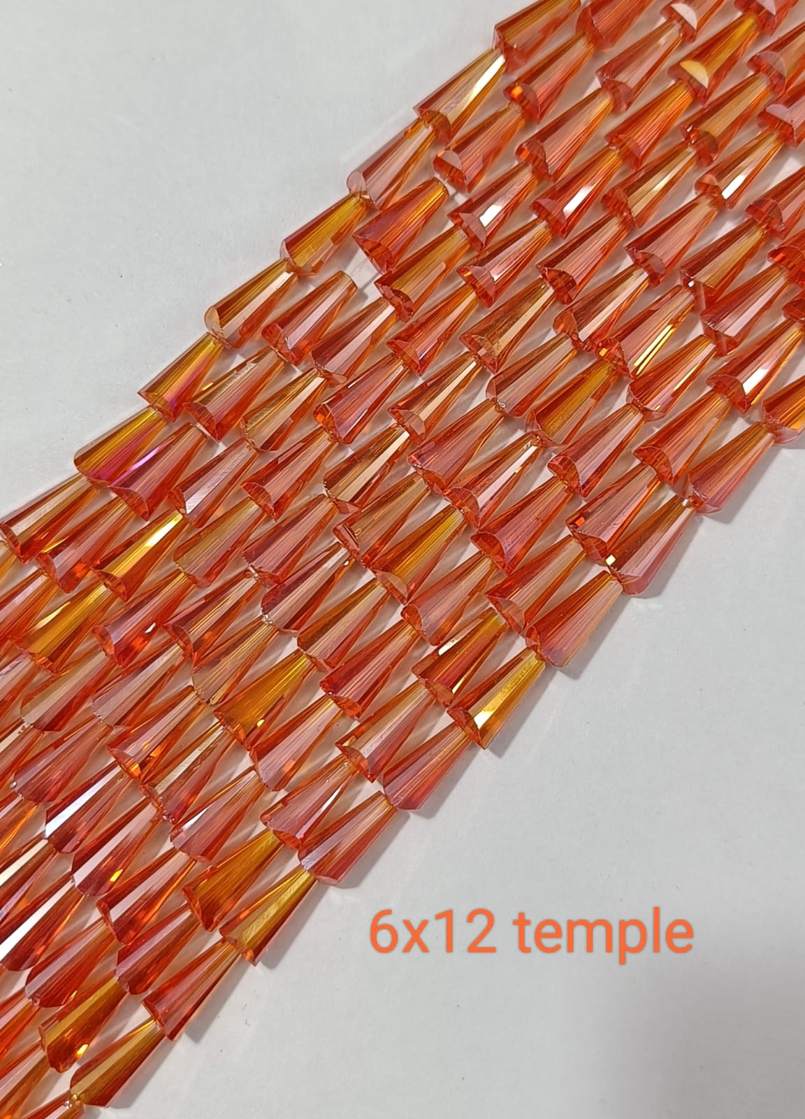 Orange Rainbow Conical Crystal Beads