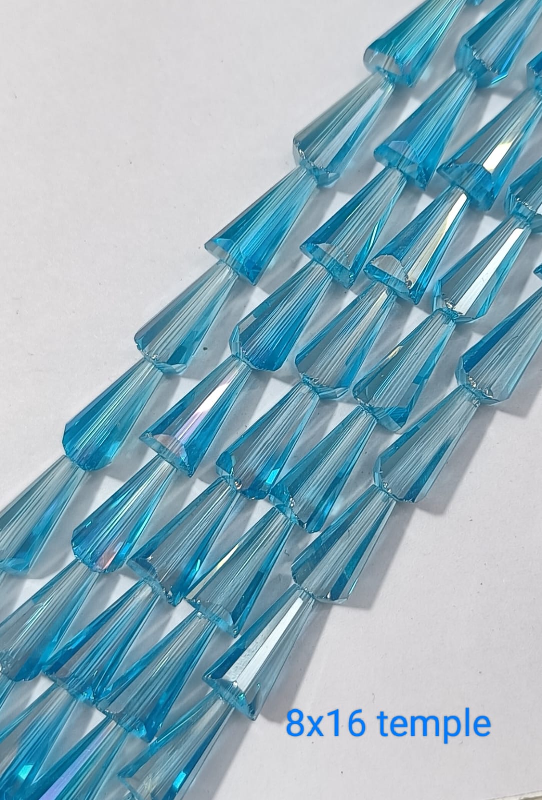 Blue Transparent Temple Crystal Beads