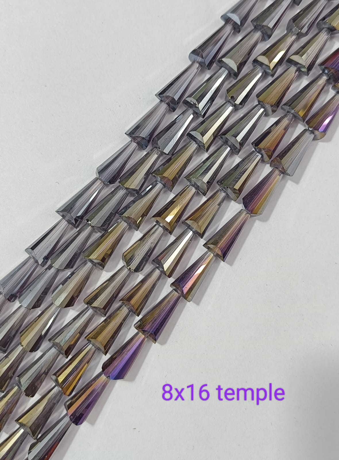 Gray Rainbow Temple Crystal Beads