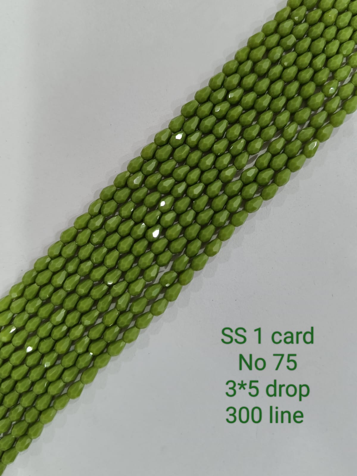 Olive Green Drops Crystal Beads
