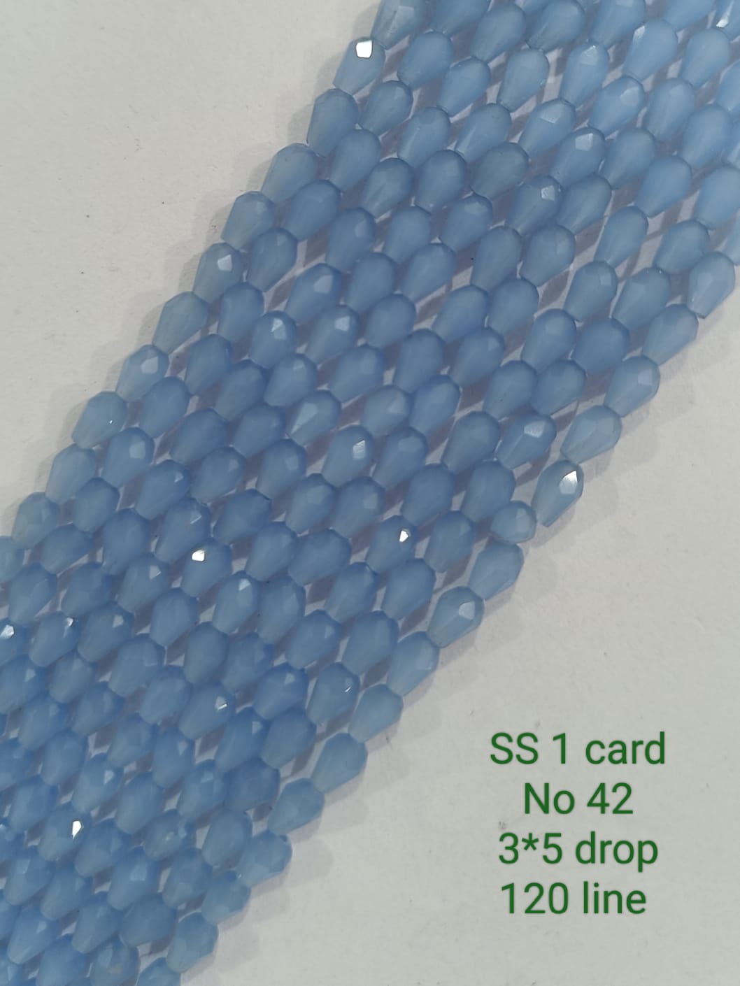 Light Sky Blue Drop Crystal Beads