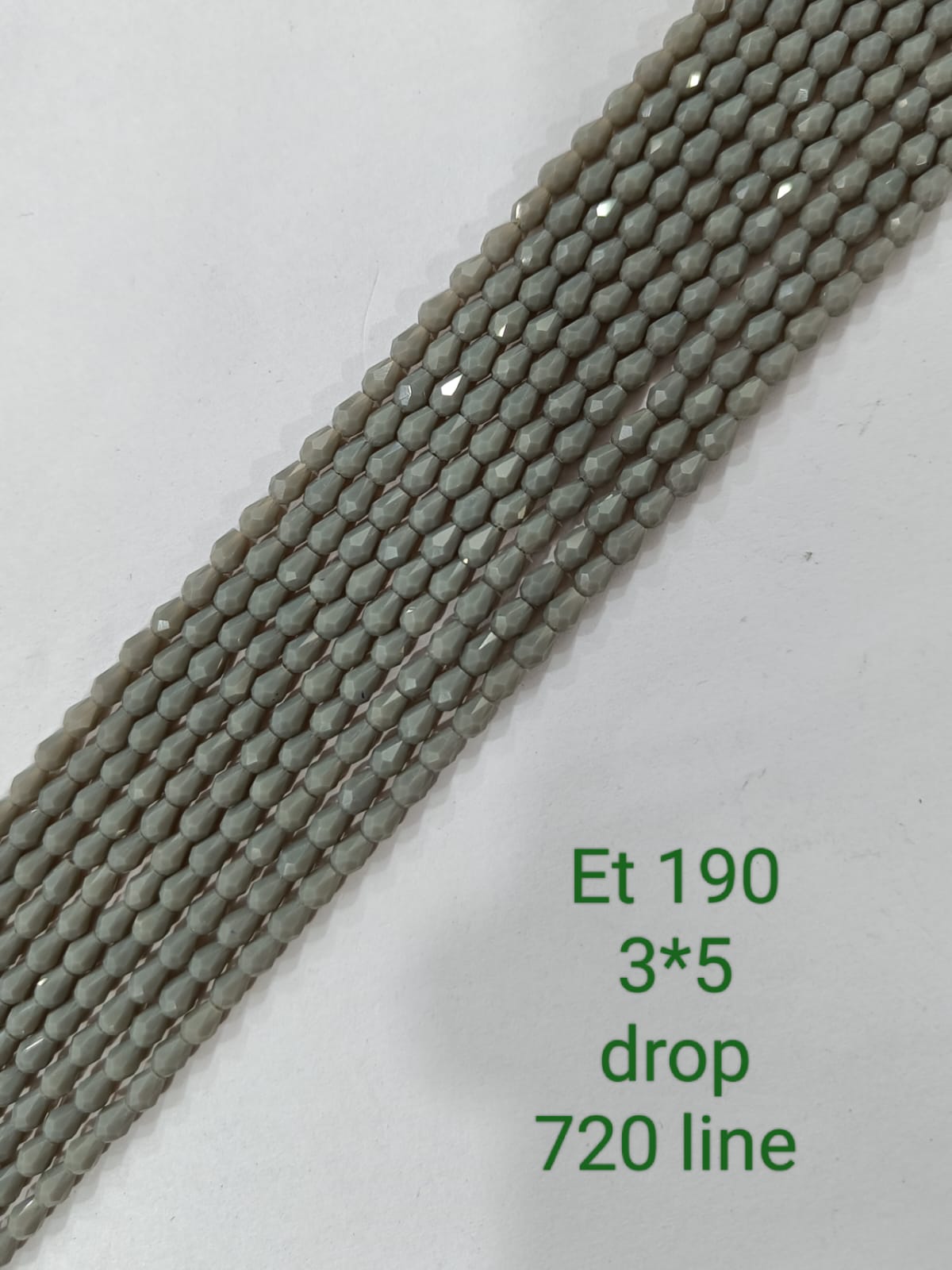 Gray Drop / Briolette Crystal Beads