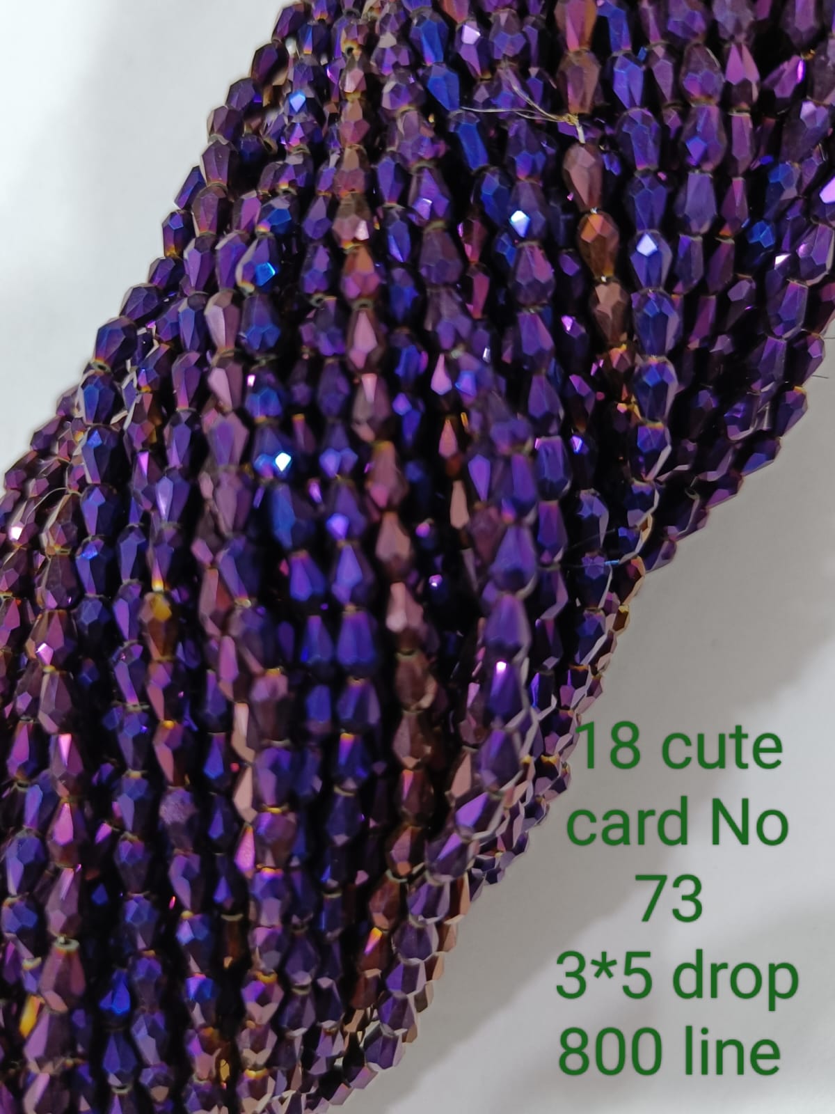 Purple Rainbow Drop / Briolette Crystal Beads