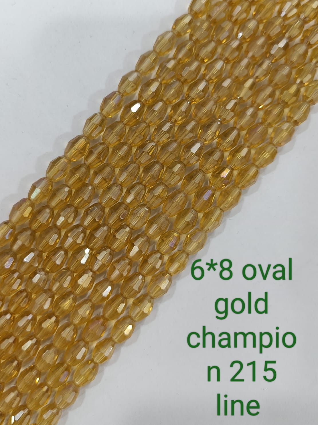 Light Yellow Transparent Oval Crystal Beads