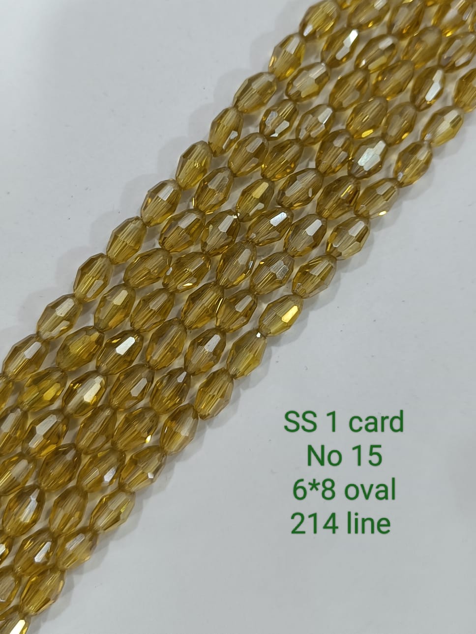 Olive Green Transparent Oval Crystal Beads