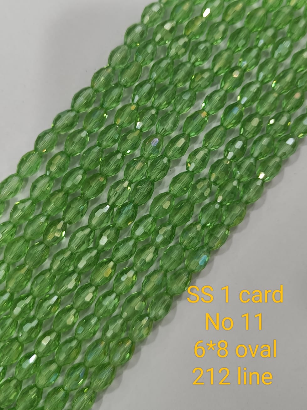 Green Rainbow Oval Crystal Beads