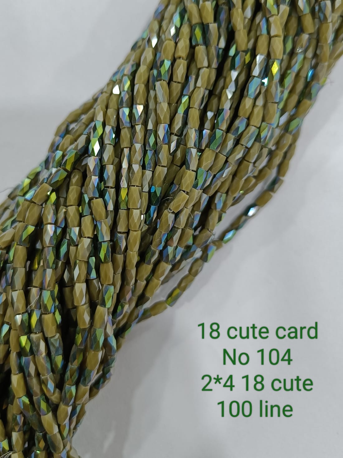 Moss Green 18 Cut Drum Crystal Beads