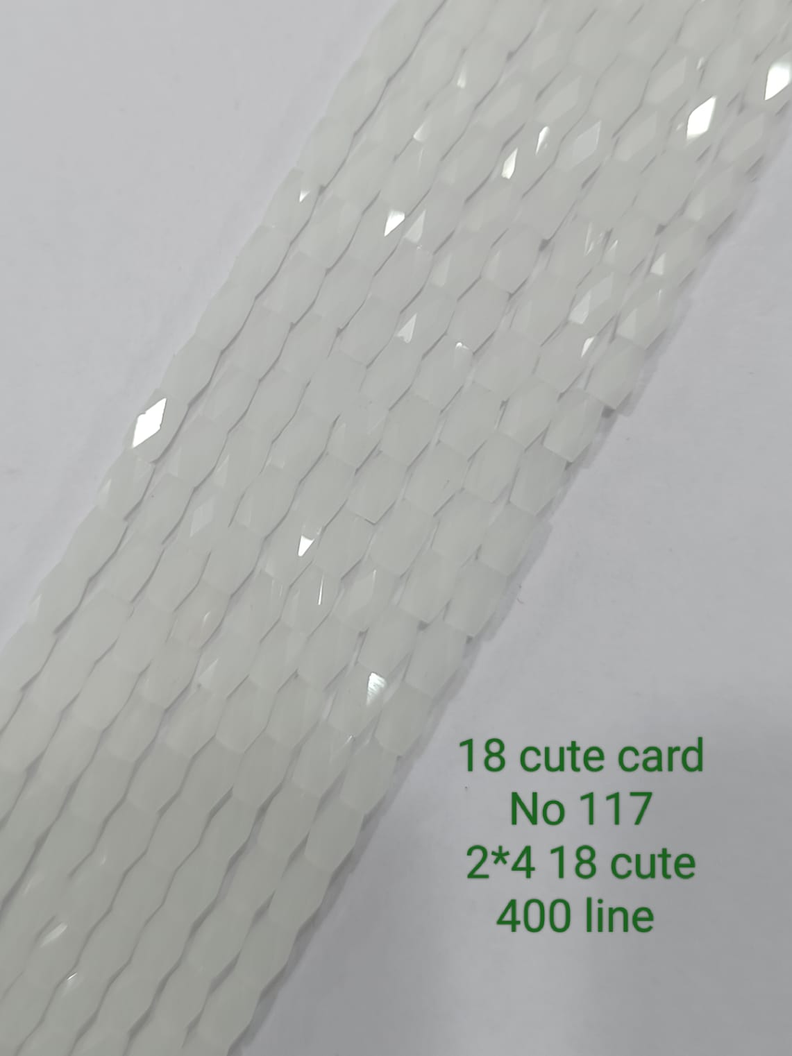 White 18 Cut Drum Crystal Beads