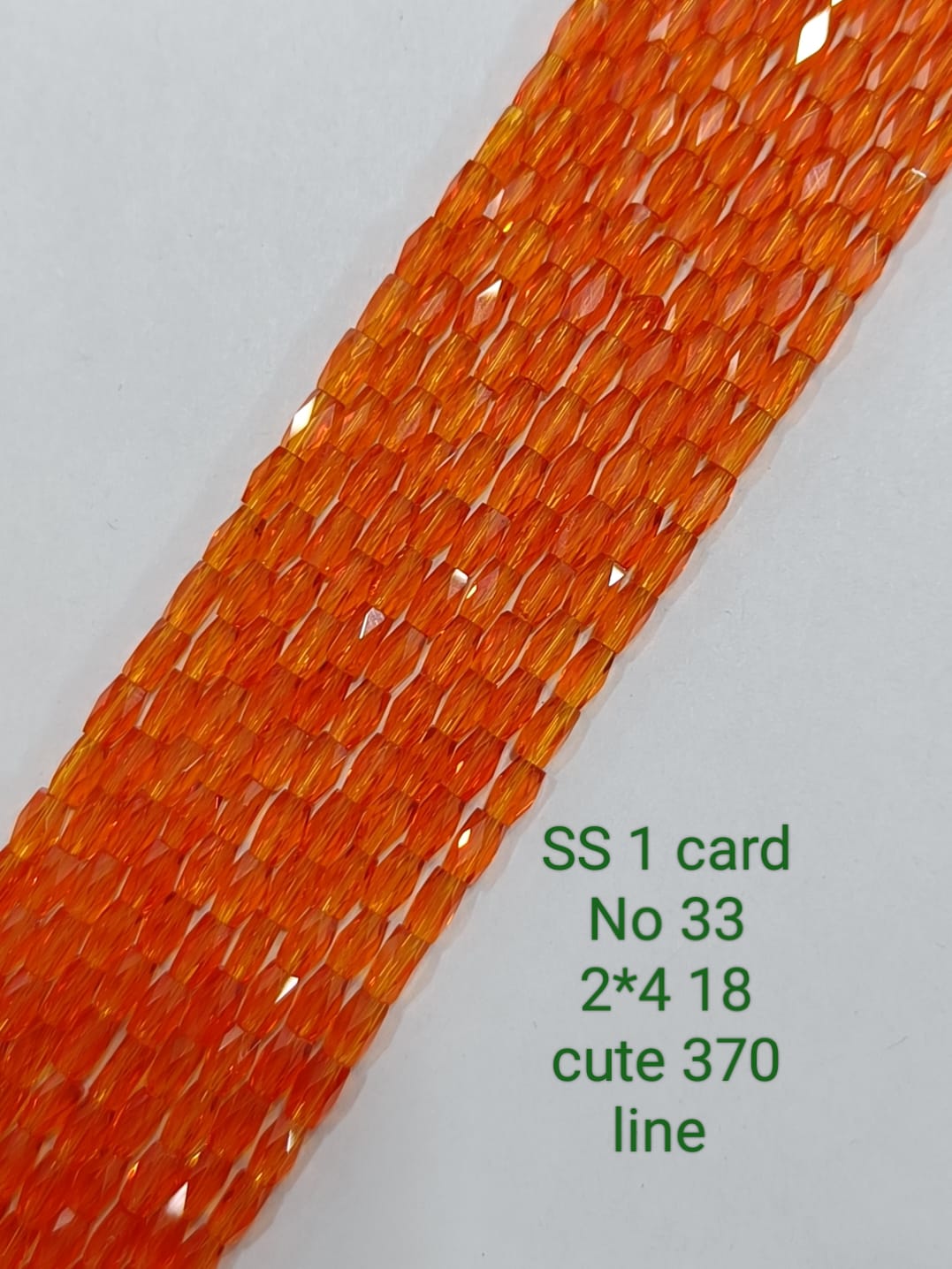 Orange 18 Cut Drum Crystal Beads