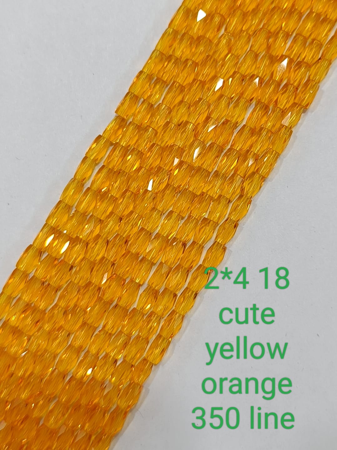 Yellow 18 Cut Drum Crystal Beads