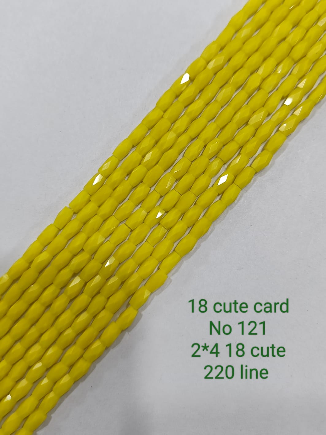 Yellow 18 Cut Crystal Beads