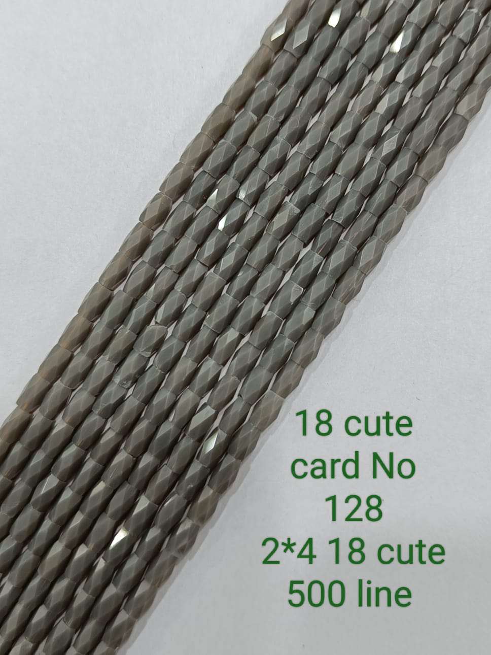 Gray Drum Crystal Beads