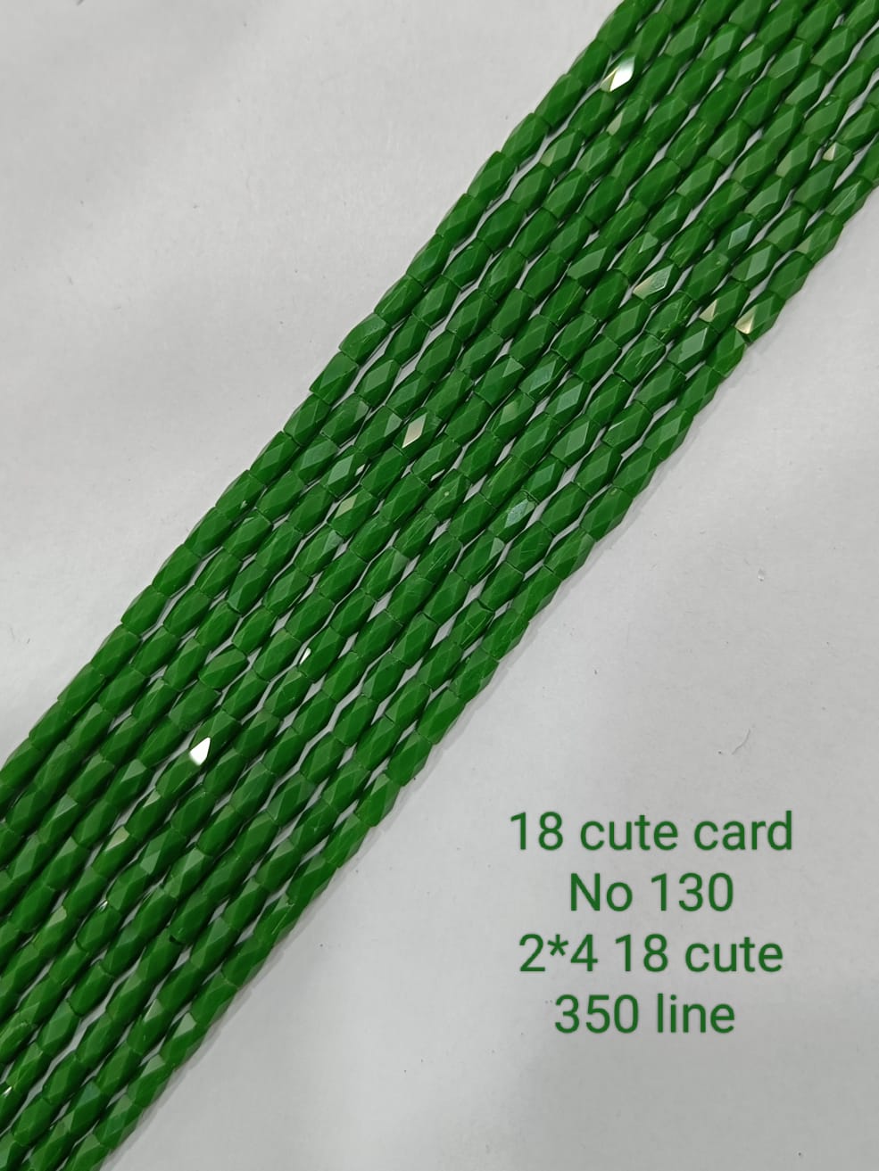 Green 18 Cut Crystal Beads