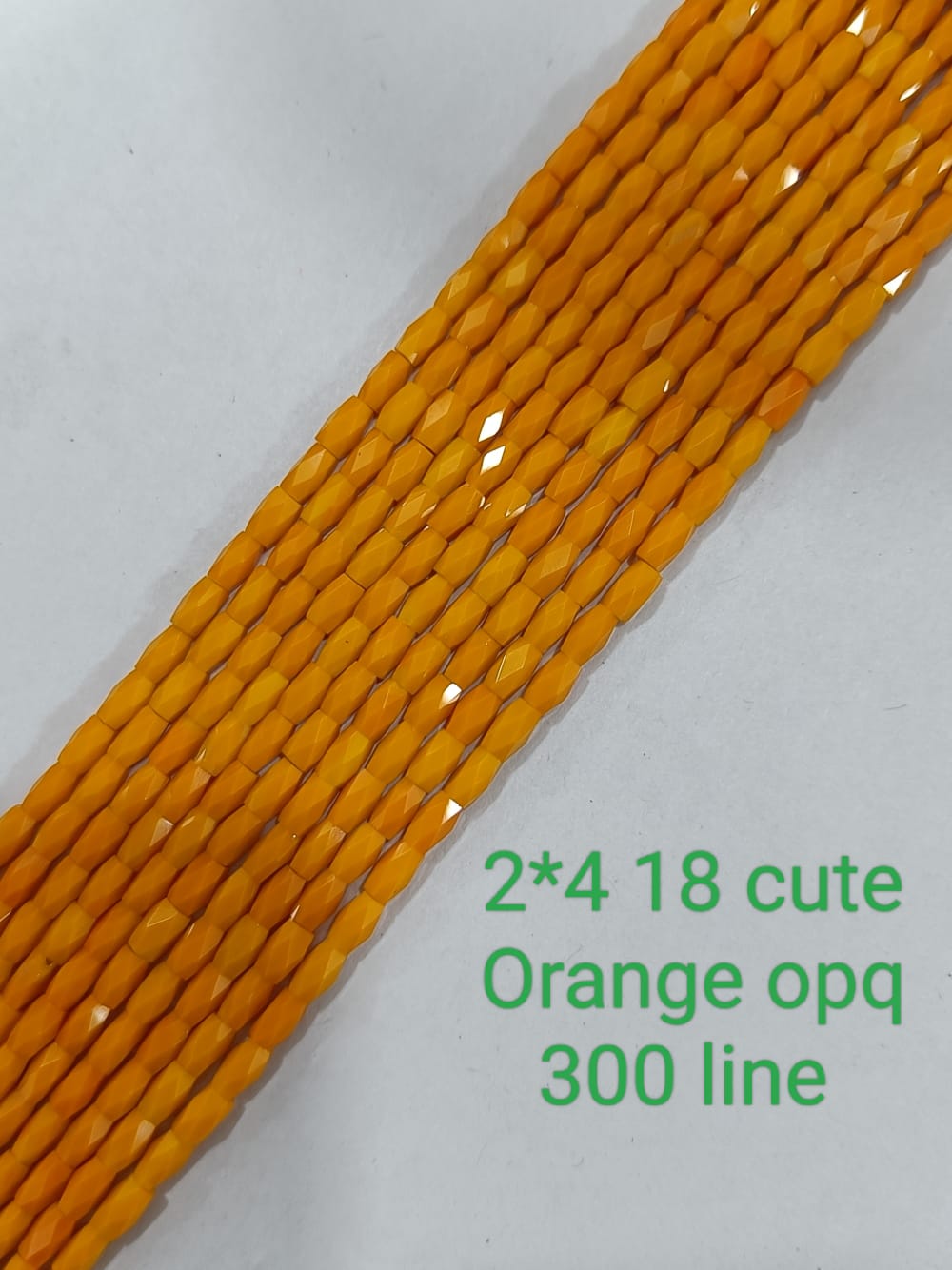 Orange 18 Cut Drum Crystal Beads